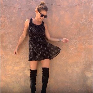 Black and white polka dot dress